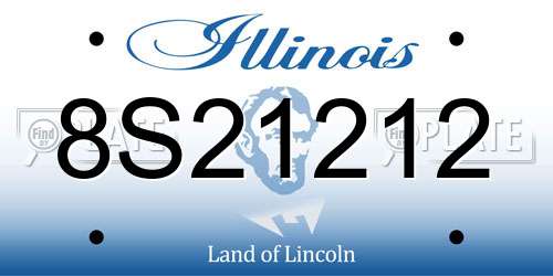 8S21212 Illinois License Plate