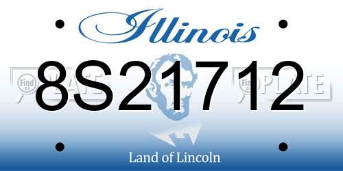 8S21712 Illinois License Plate