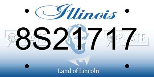 8S21717 Illinois License Plate