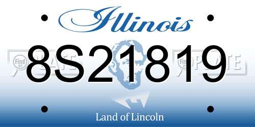 8S21819 Illinois License Plate