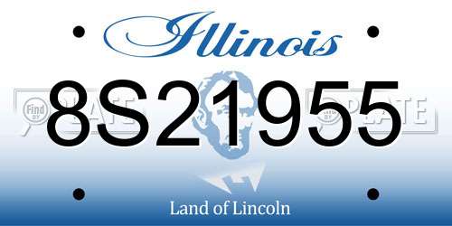 8S21955 Illinois License Plate