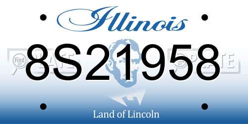 8S21958 Illinois License Plate