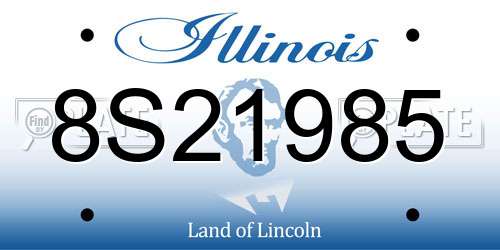 8S21985 Illinois License Plate