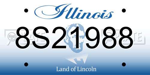 8S21988 Illinois License Plate