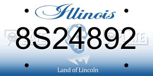 8S24892 Illinois License Plate