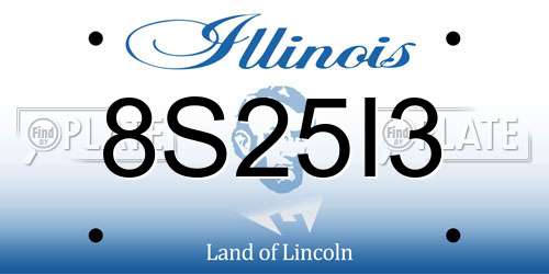 8S25I3 Illinois License Plate