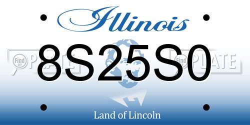 8S25S0 Illinois License Plate