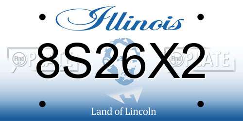 8S26X2 Illinois License Plate