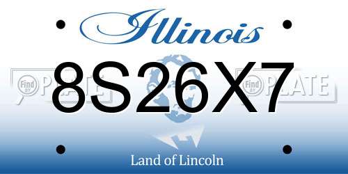 8S26X7 Illinois License Plate
