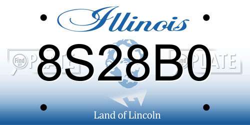 8S28B0 Illinois License Plate