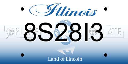 8S28I3 Illinois License Plate