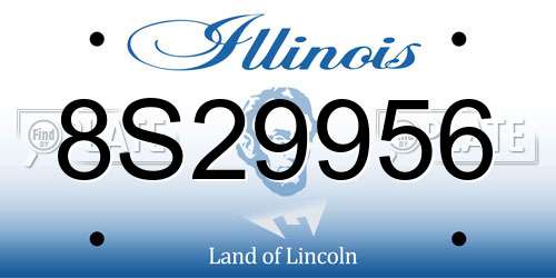 8S29956 Illinois License Plate