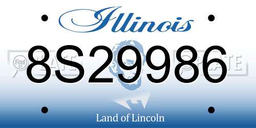 8S29986 Illinois License Plate