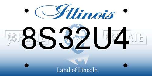 8S32U4 Illinois License Plate