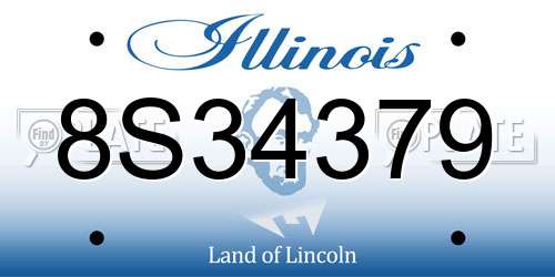 8S34379 Illinois License Plate