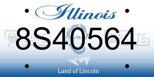 8S40564 Illinois License Plate