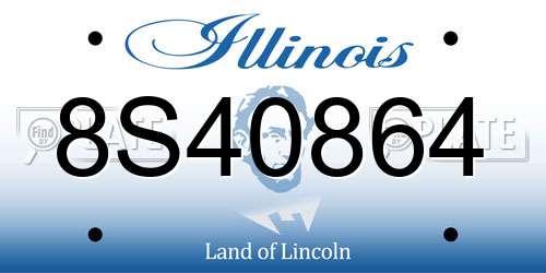 8S40864 Illinois License Plate