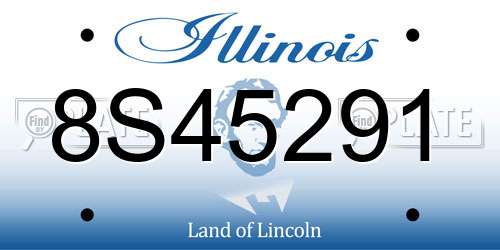 8S45291 Illinois License Plate