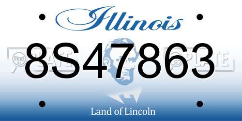 8S47863 Illinois License Plate