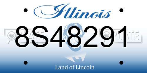 8S48291 Illinois License Plate