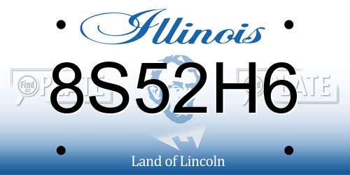 8S52H6 Illinois License Plate