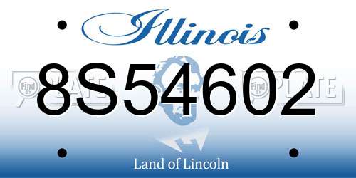 8S54602 Illinois License Plate