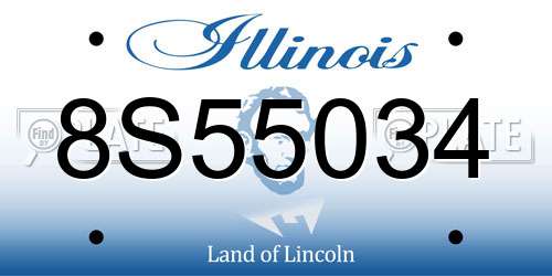 8S55034 Illinois License Plate