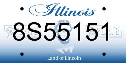 8S55151 Illinois License Plate