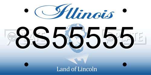 8S55555 Illinois License Plate