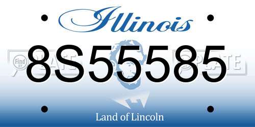 8S55585 Illinois License Plate