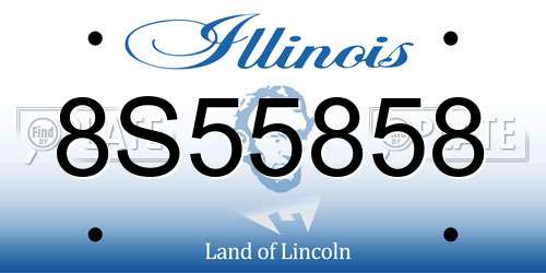 8S55858 Illinois License Plate