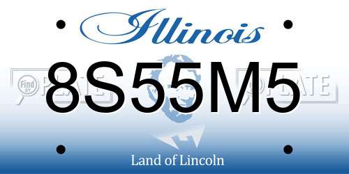 8S55M5 Illinois License Plate