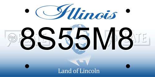 8S55M8 Illinois License Plate