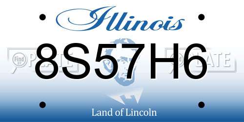 8S57H6 Illinois License Plate