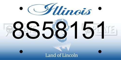 8S58151 Illinois License Plate