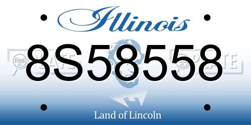 8S58558 Illinois License Plate
