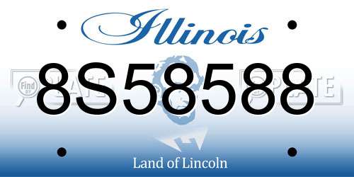 8S58588 Illinois License Plate