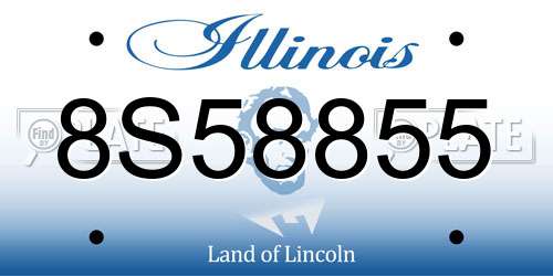 8S58855 Illinois License Plate