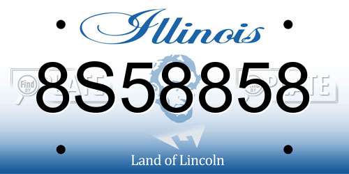 8S58858 Illinois License Plate