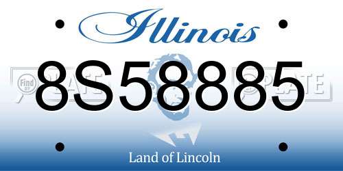 8S58885 Illinois License Plate