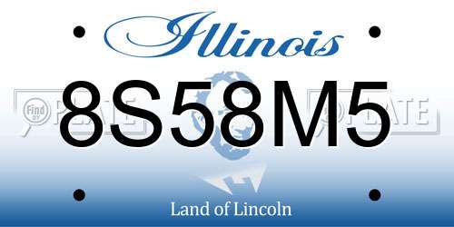 8S58M5 Illinois License Plate