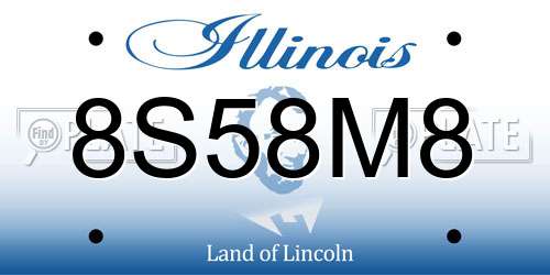 8S58M8 Illinois License Plate