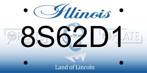 8S62D1 Illinois License Plate