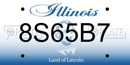8S65B7 Illinois License Plate