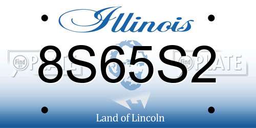 8S65S2 Illinois License Plate