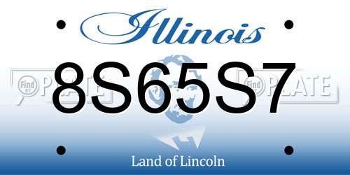 8S65S7 Illinois License Plate