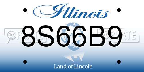 8S66B9 Illinois License Plate