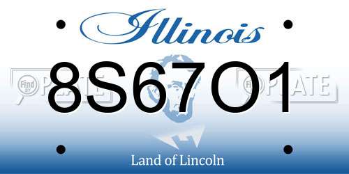 8S67O1 Illinois License Plate