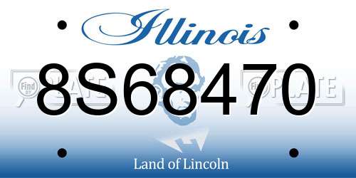 8S68470 Illinois License Plate