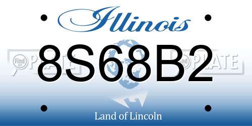 8S68B2 Illinois License Plate